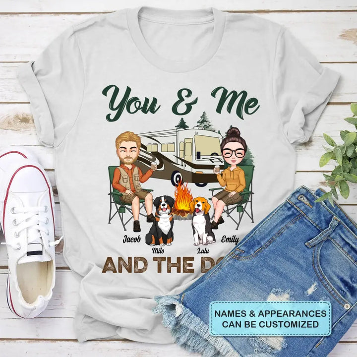 Personalized Custom T-shirt - Anniversary Gift For Couple - You And Me And The Dogs