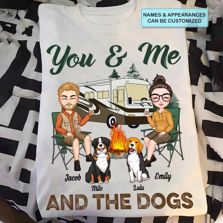 Personalized Custom T-shirt - Anniversary Gift For Couple - You And Me And The Dogs