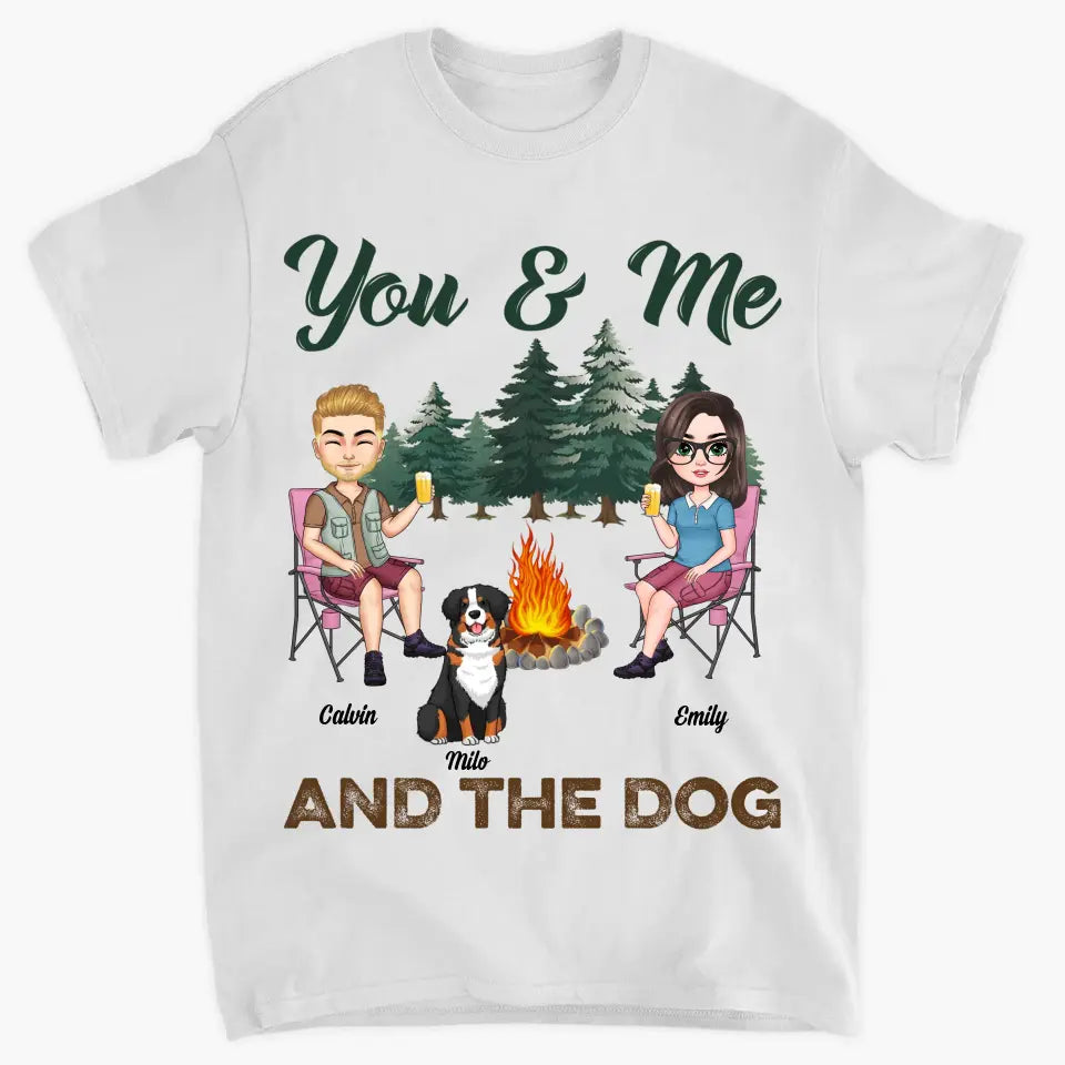Personalized Custom T-shirt - Anniversary Gift For Couple - You And Me And The Dogs