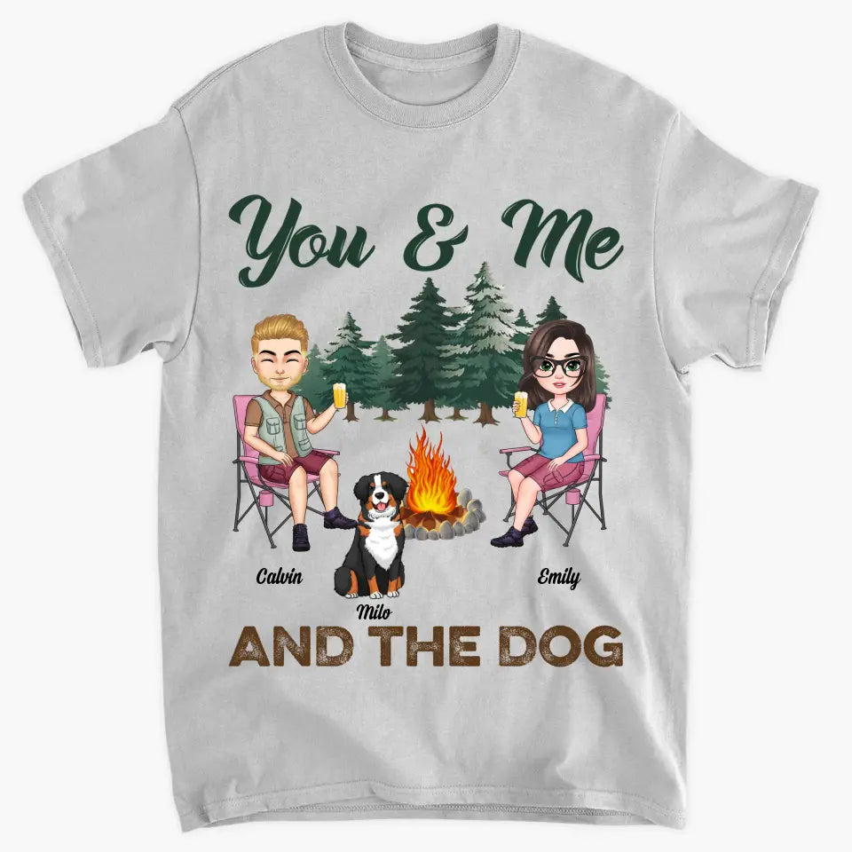 Personalized Custom T-shirt - Anniversary Gift For Couple - You And Me And The Dogs