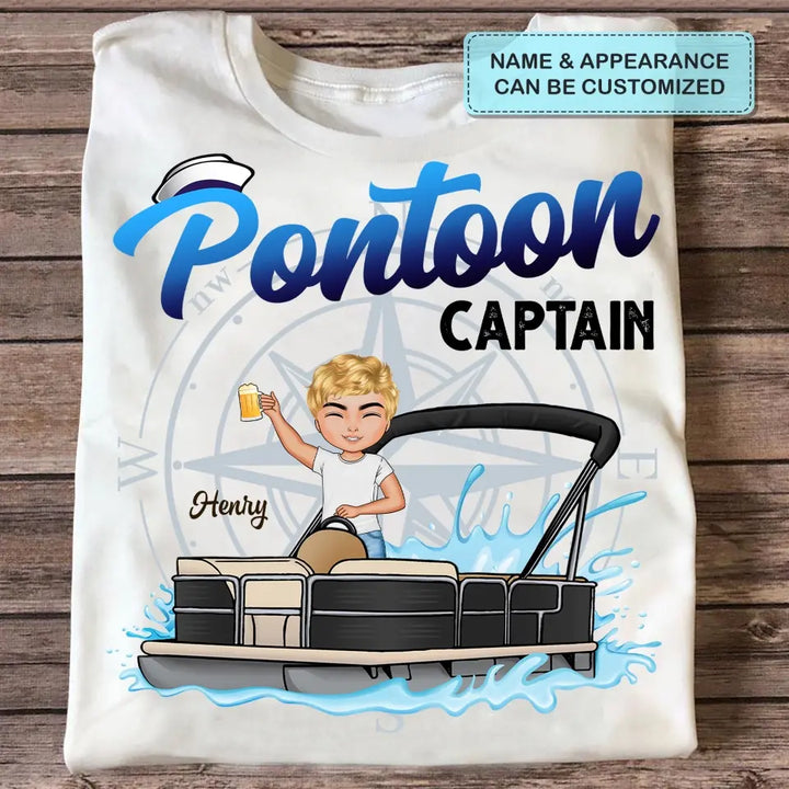 Personalized Custom T-shirt - Gift For Pontoon Lover - Pontoon Captain
