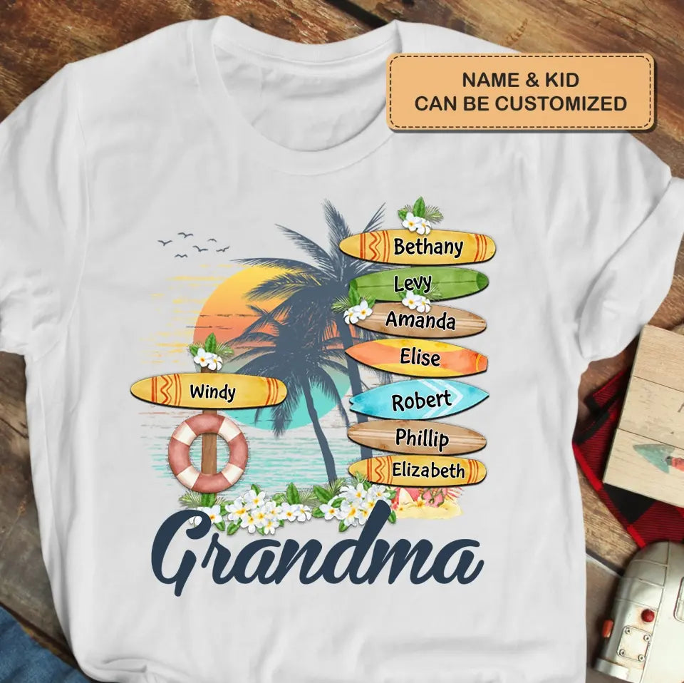 Personalized Custom T-shirt - Mother's Day, Birthday Gift For Mom, Grandma - Grandma Summer