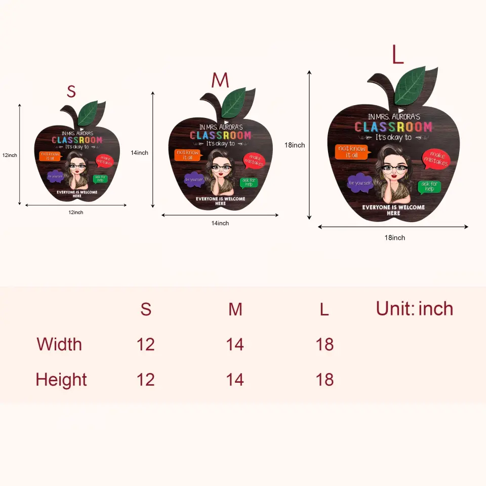 Personalized Custom Door Sign - Welcoming, Birthday, Teacher's Day Gift For Teacher - In This Classroom