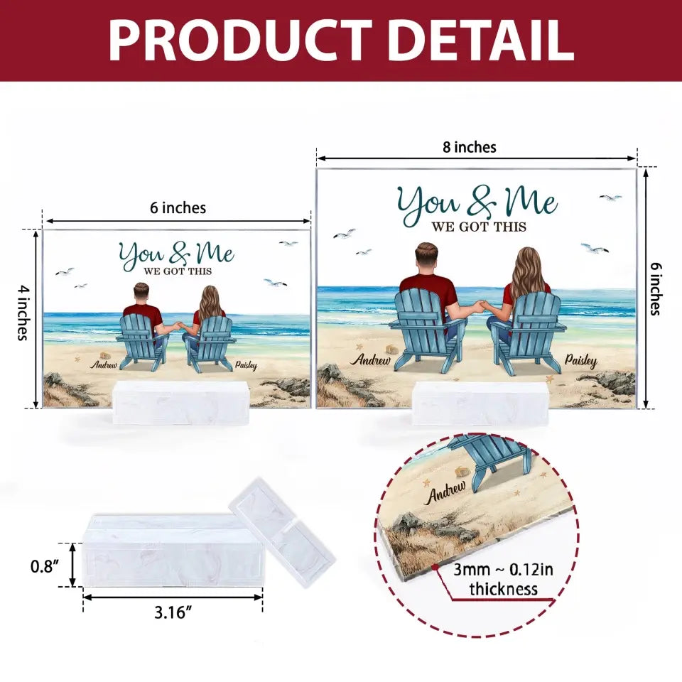 Personalized Custom Acrylic Plaque - Pride Month, LGBT, Anniversary Gift For Couple - You & Me We Got This