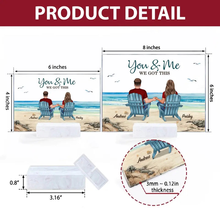 Personalized Custom Acrylic Plaque - Pride Month, LGBT, Anniversary Gift For Couple - You & Me We Got This