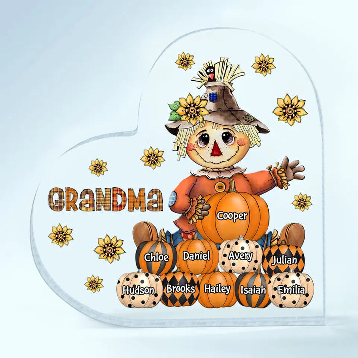 Personalized Custom Heart-shaped Acrylic Plaque - Mother's Day Gift For Mom, Grandma - Grandma's Sweethearts Fall