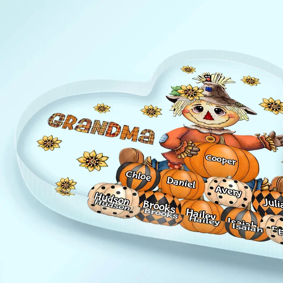 Personalized Custom Heart-shaped Acrylic Plaque - Mother's Day Gift For Mom, Grandma - Grandma's Sweethearts Fall
