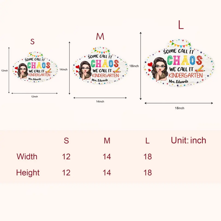 Personalized Custom Door Sign - Teacher's Day, Appreciation Gift For Teacher - Some Call It Chaos