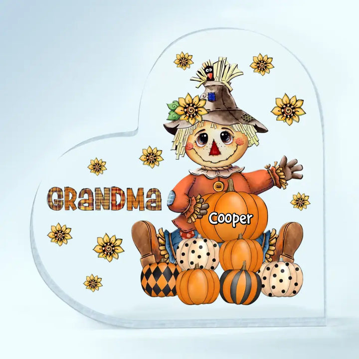Personalized Custom Heart-shaped Acrylic Plaque - Mother's Day Gift For Mom, Grandma - Grandma's Sweethearts Fall