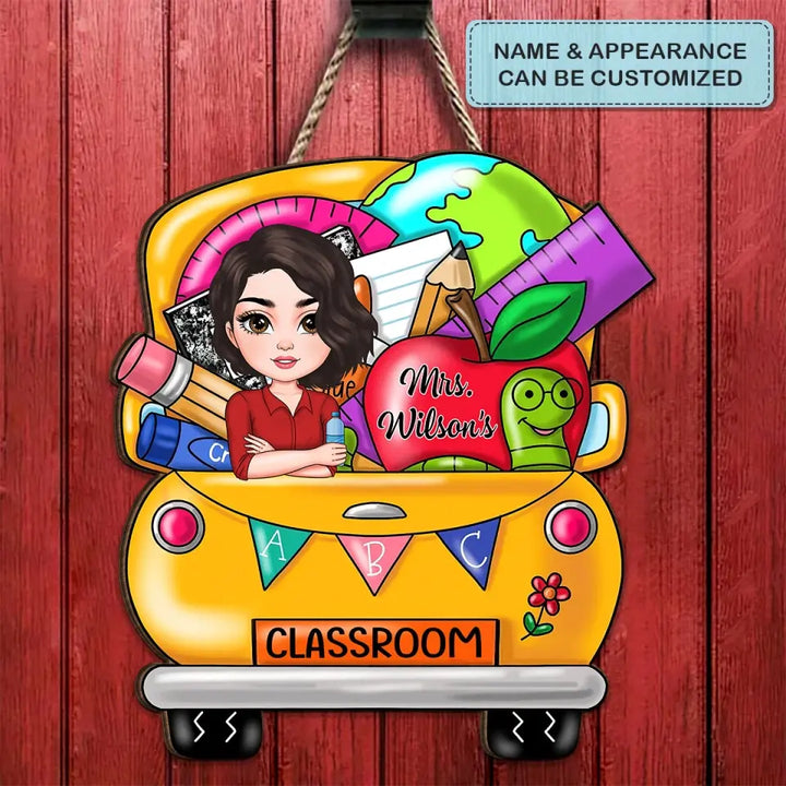 Personalized Custom Door Sign - Teacher's Day, Appreciation Gift For Teacher - Teacher Car Door Sign