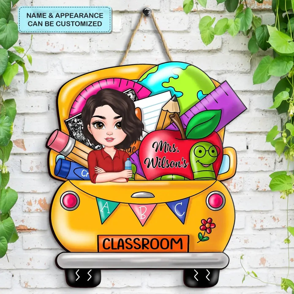 Personalized Custom Door Sign - Teacher's Day, Appreciation Gift For Teacher - Teacher Car Door Sign