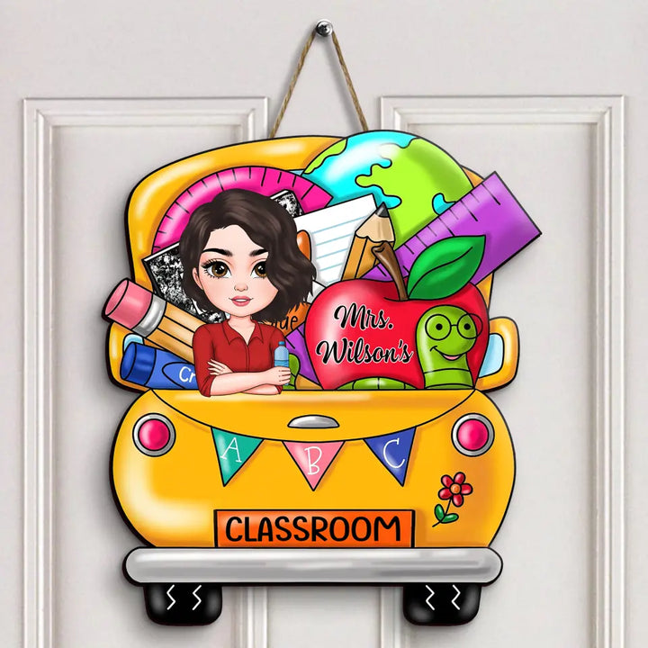 Personalized Custom Door Sign - Teacher's Day, Appreciation Gift For Teacher - Teacher Car Door Sign