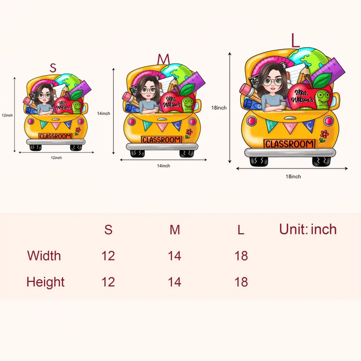 Personalized Custom Door Sign - Teacher's Day, Appreciation Gift For Teacher - Teacher Car Door Sign