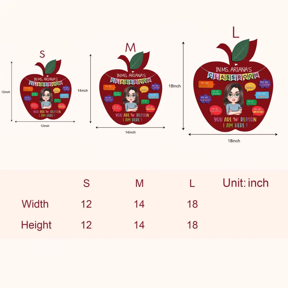 Personalized Custom Door Sign - Teacher's Day, Appreciation Gift For Teacher - You Are The Reason I Am Here