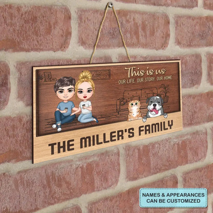 Personalized Custom Door Sign - Birthday Gift For Family - Our Life Our Story Our Home