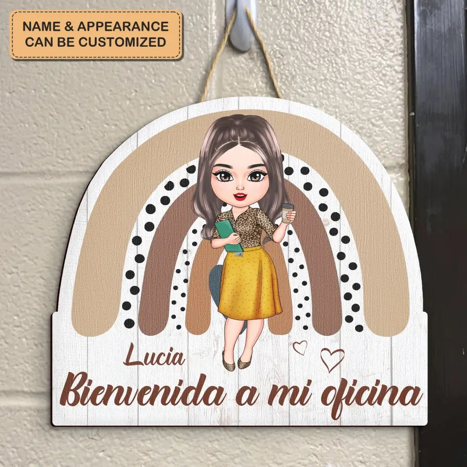 Personalized Custom Door Sign - Welcoming, Birthday Gift For Office Staff, Colleague - Bienvenida A Mi Oficina