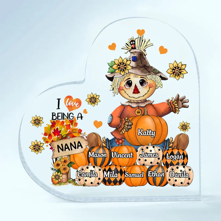 Personalized Custom Heart-shaped Acrylic Plaque - Mother's Day Gift For Mom, Grandma - I Love Being A Nana