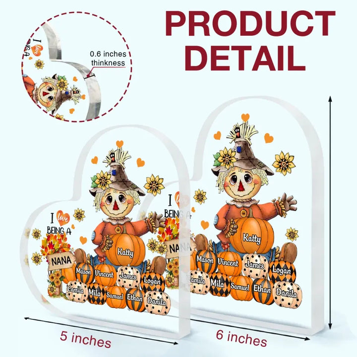 Personalized Custom Heart-shaped Acrylic Plaque - Mother's Day Gift For Mom, Grandma - I Love Being A Nana