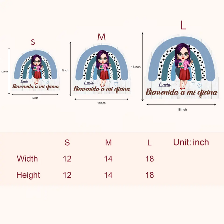 Personalized Custom Door Sign - Welcoming, Birthday Gift For Office Staff, Colleague - Bienvenida A Mi Oficina