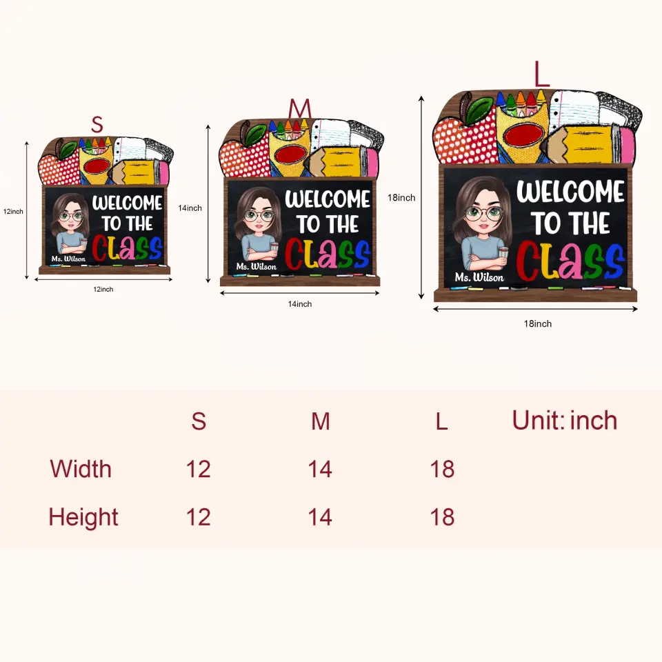 Personalized Custom Door Sign - Teacher's Day, Appreciation Gift For Teacher - Black Board Teacher Door Sign