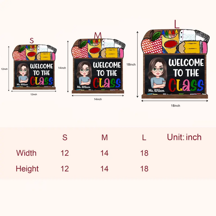 Personalized Custom Door Sign - Teacher's Day, Appreciation Gift For Teacher - Black Board Teacher Door Sign