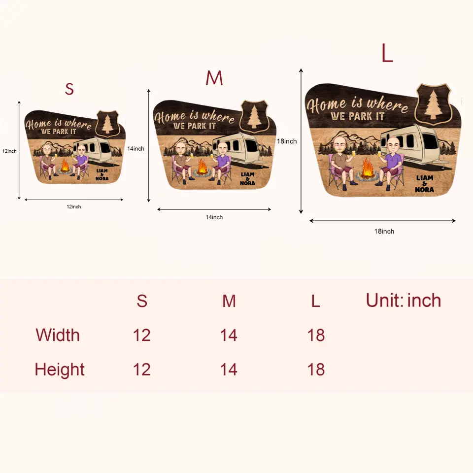 Personalized Custom Door Sign - Anniversary Gift For Camping Lover, Couple - Home Is Where We Park It