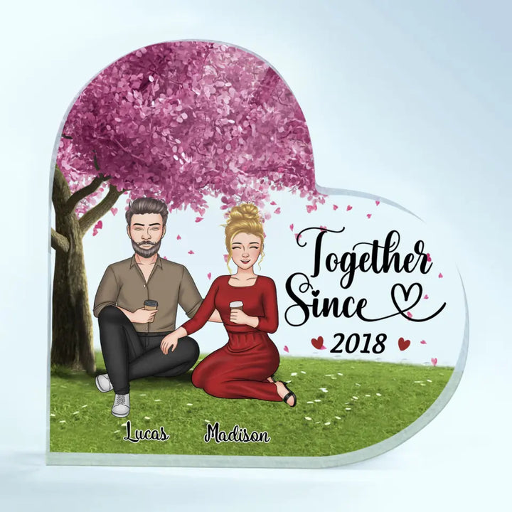 Personalized Custom Heart-shaped Acrylic Plaque - Anniversary Gift For Couple - Together Since