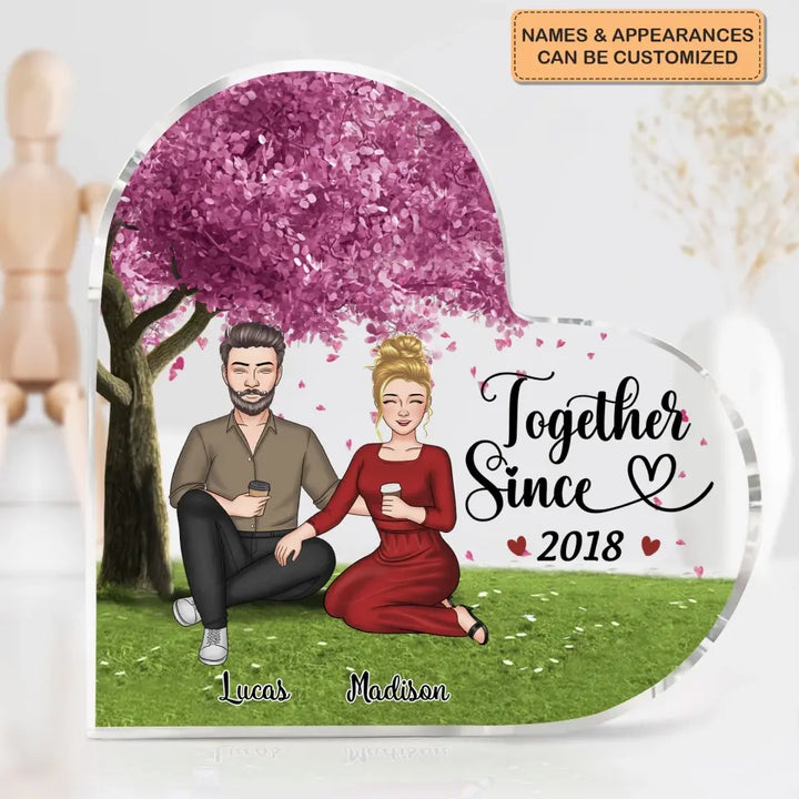 Personalized Custom Heart-shaped Acrylic Plaque - Anniversary Gift For Couple - Together Since