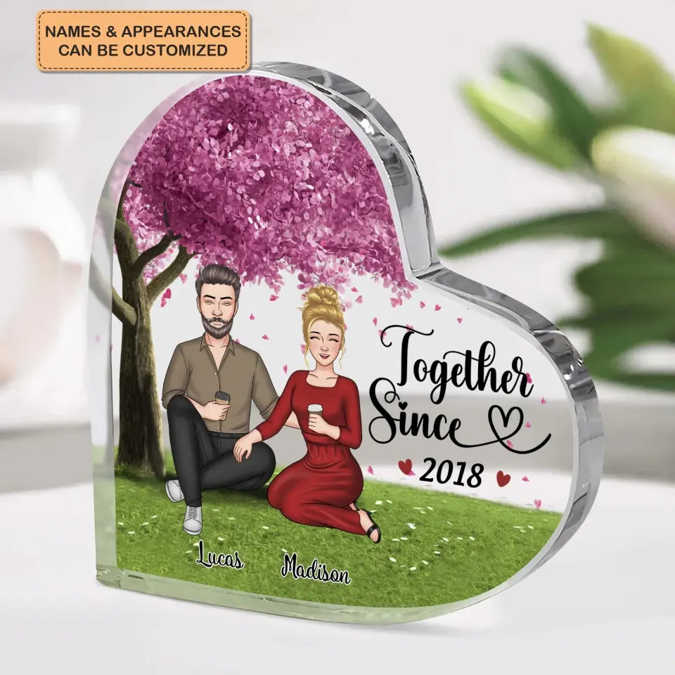 Personalized Custom Heart-shaped Acrylic Plaque - Anniversary Gift For Couple - Together Since