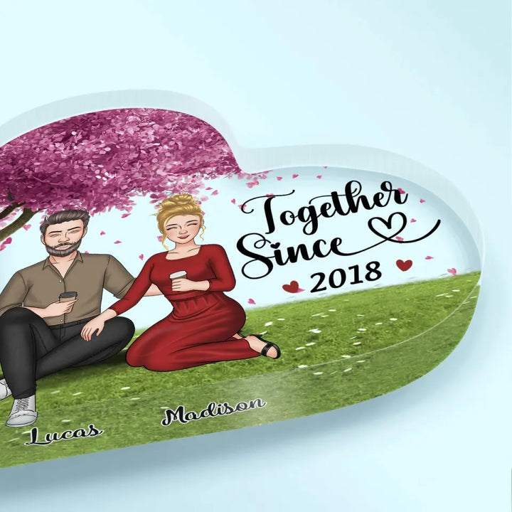 Personalized Custom Heart-shaped Acrylic Plaque - Anniversary Gift For Couple - Together Since