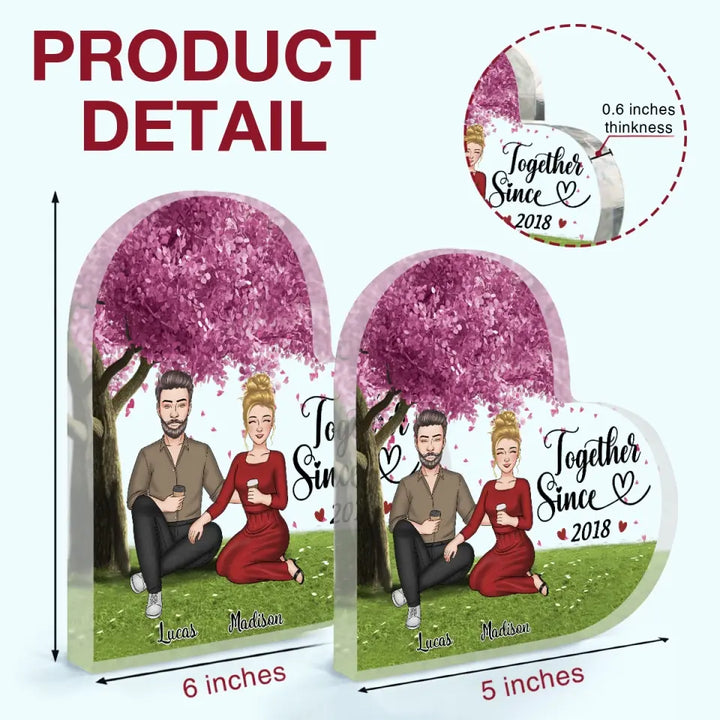 Personalized Custom Heart-shaped Acrylic Plaque - Anniversary Gift For Couple - Together Since