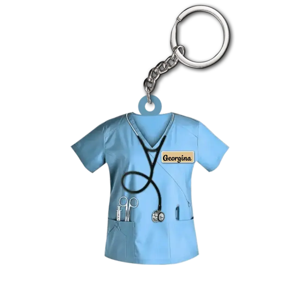 Personalized Custom Keychain - Nurse's Day, Appreciation Gift For Nurse - Nurse Scrubs
