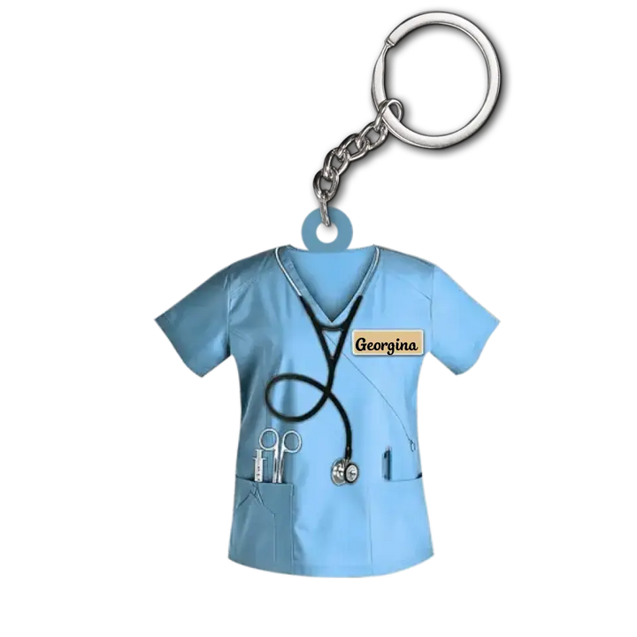 Personalized Custom Keychain - Nurse's Day, Appreciation Gift For Nurse - Nurse Scrubs
