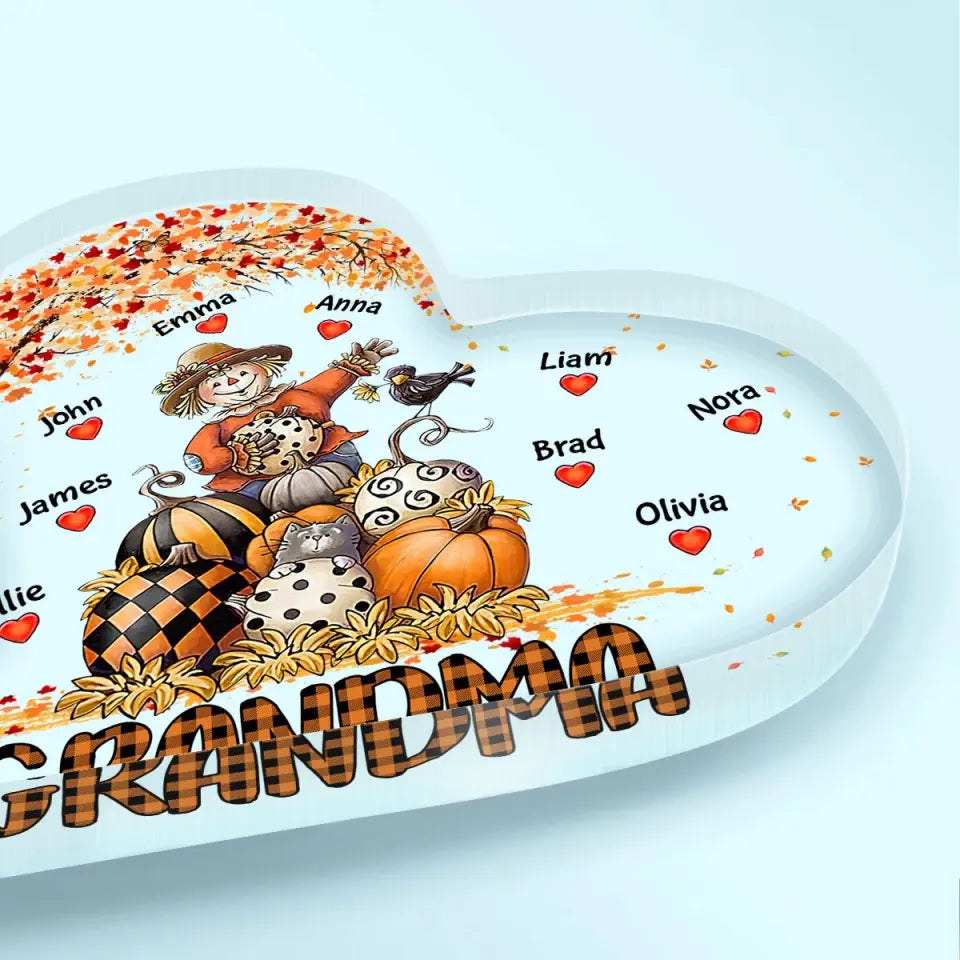 Personalized Custom Heart-shaped Acrylic Plaque - Mother's Day Gift For Mom, Grandma - Nana Fall