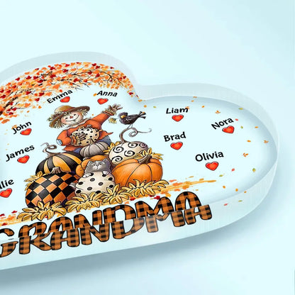 Personalized Custom Heart-shaped Acrylic Plaque - Mother's Day Gift For Mom, Grandma - Nana Fall