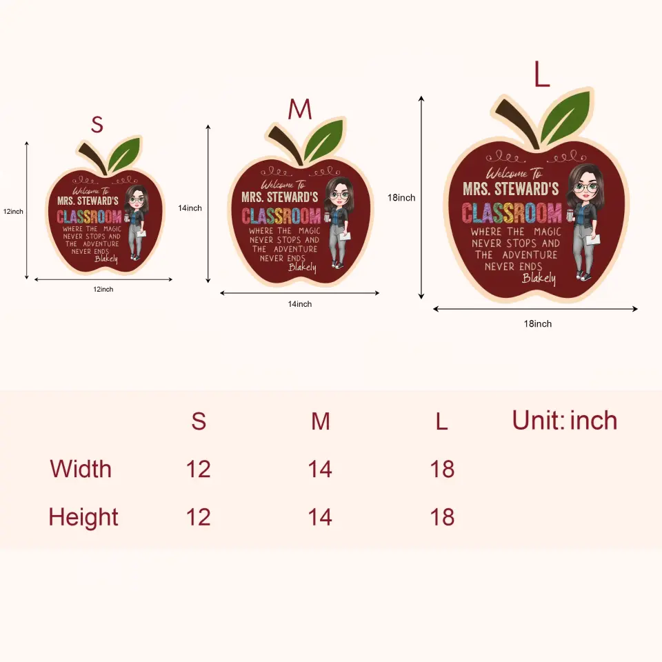 Personalized Custom Door Sign - Teacher's Day, Appreciation Gift For Teacher - Where The Magic Never Stops