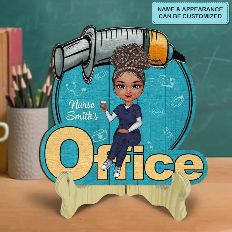 Personalized Custom 1 Layer Wooden Sign - Nurse's Day, Appreciation Gift For Nurse - My Office