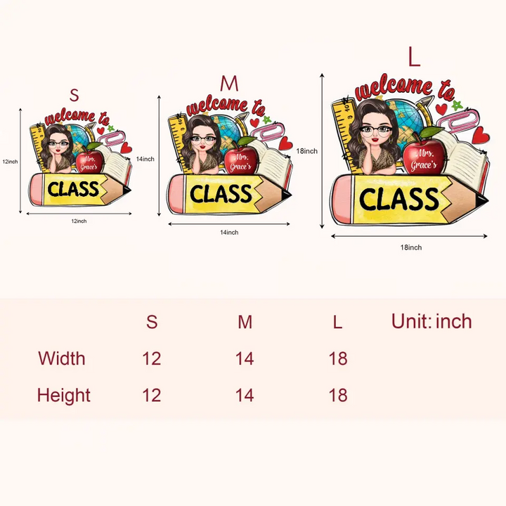 Personalized Custom Door Sign - Welcoming, Birthday, Teacher's Day Gift For Teacher - My Class