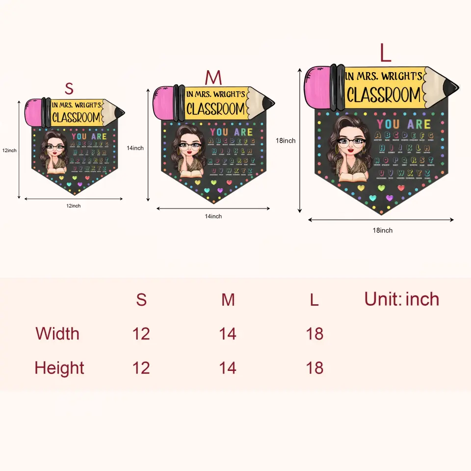 Personalized Custom Door Sign - Teacher's Day, Appreciation Gift For Teacher - You Are Helpful Kind Zealous