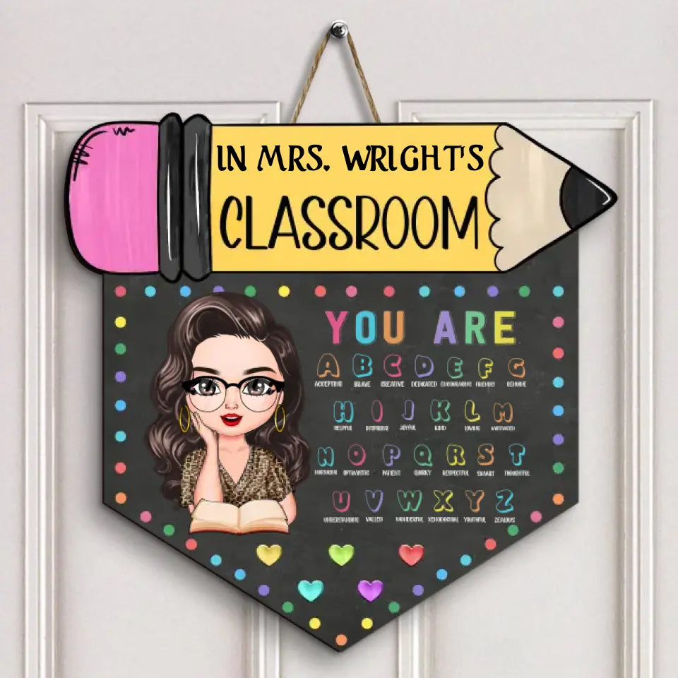 Personalized Custom Door Sign - Teacher's Day, Appreciation Gift For Teacher - You Are Helpful Kind Zealous