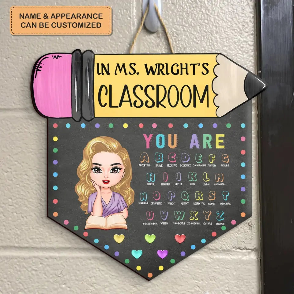 Personalized Custom Door Sign - Teacher's Day, Appreciation Gift For Teacher - You Are Helpful Kind Zealous