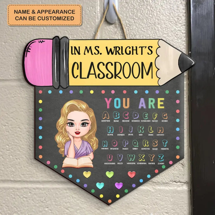 Personalized Custom Door Sign - Teacher's Day, Appreciation Gift For Teacher - You Are Helpful Kind Zealous