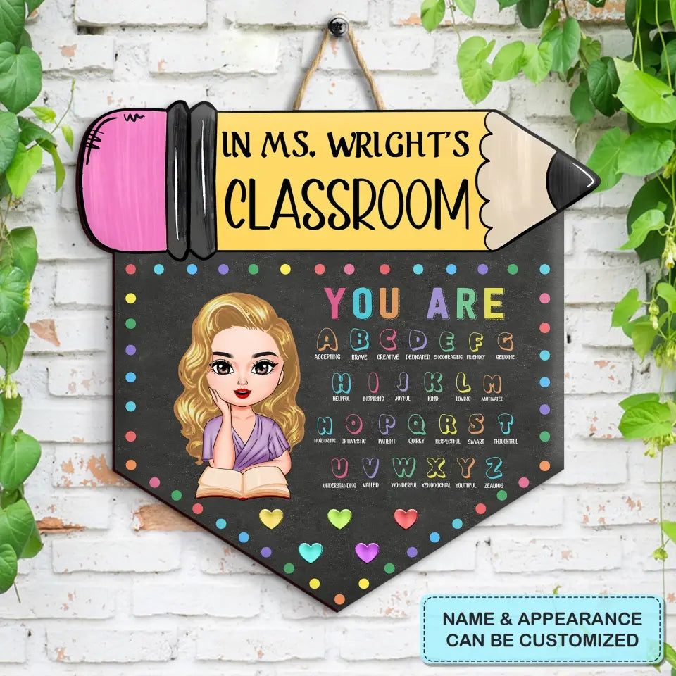 Personalized Custom Door Sign - Teacher's Day, Appreciation Gift For Teacher - You Are Helpful Kind Zealous