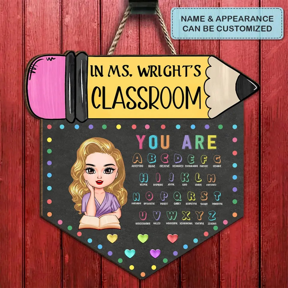 Personalized Custom Door Sign - Teacher's Day, Appreciation Gift For Teacher - You Are Helpful Kind Zealous