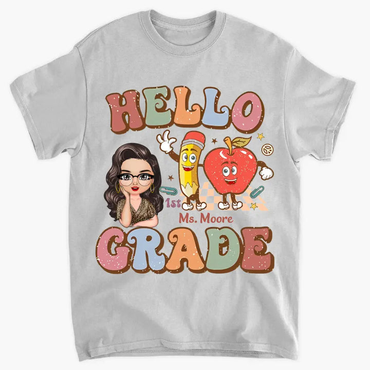 Personalized Custom T-shirt - Teacher's Day, Appreciation Gift For Teacher - Hello Kindergarten