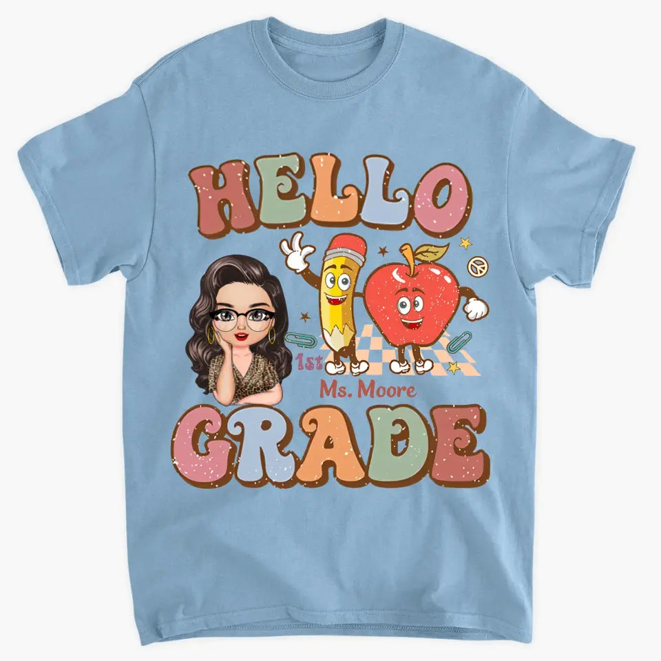 Personalized Custom T-shirt - Teacher's Day, Appreciation Gift For Teacher - Hello Kindergarten
