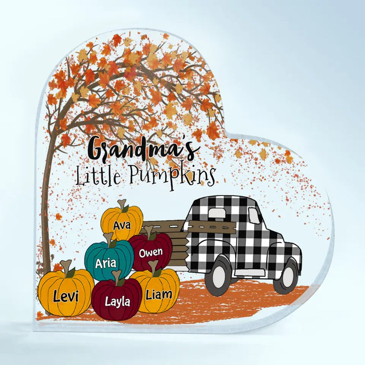 Personalized Custom Heart-shaped Acrylic Plaque - Mother's Day Gift For Mom, Grandma - Nana's Little Pumpkin