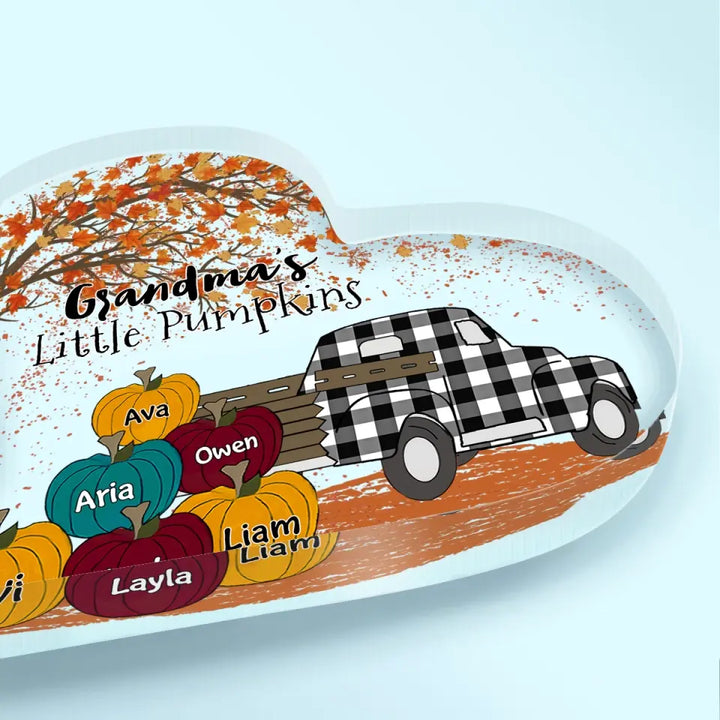 Personalized Custom Heart-shaped Acrylic Plaque - Mother's Day Gift For Mom, Grandma - Nana's Little Pumpkin