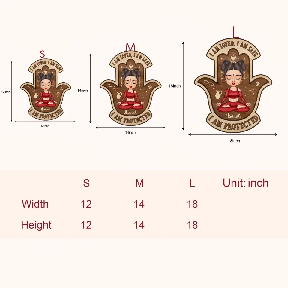 Personalized Custom Door Sign - Birthday Gift For Yoga Lover - I Am Loved I Am Safe