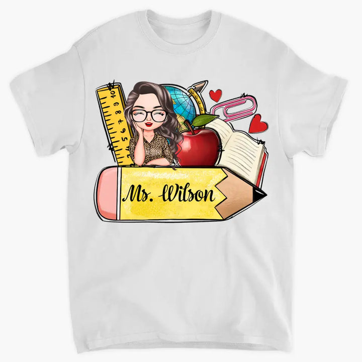 Personalized Custom T-shirt - Teacher's Day, Appreciation Gift For Teacher - Yellow Pencil Teacher Shirt